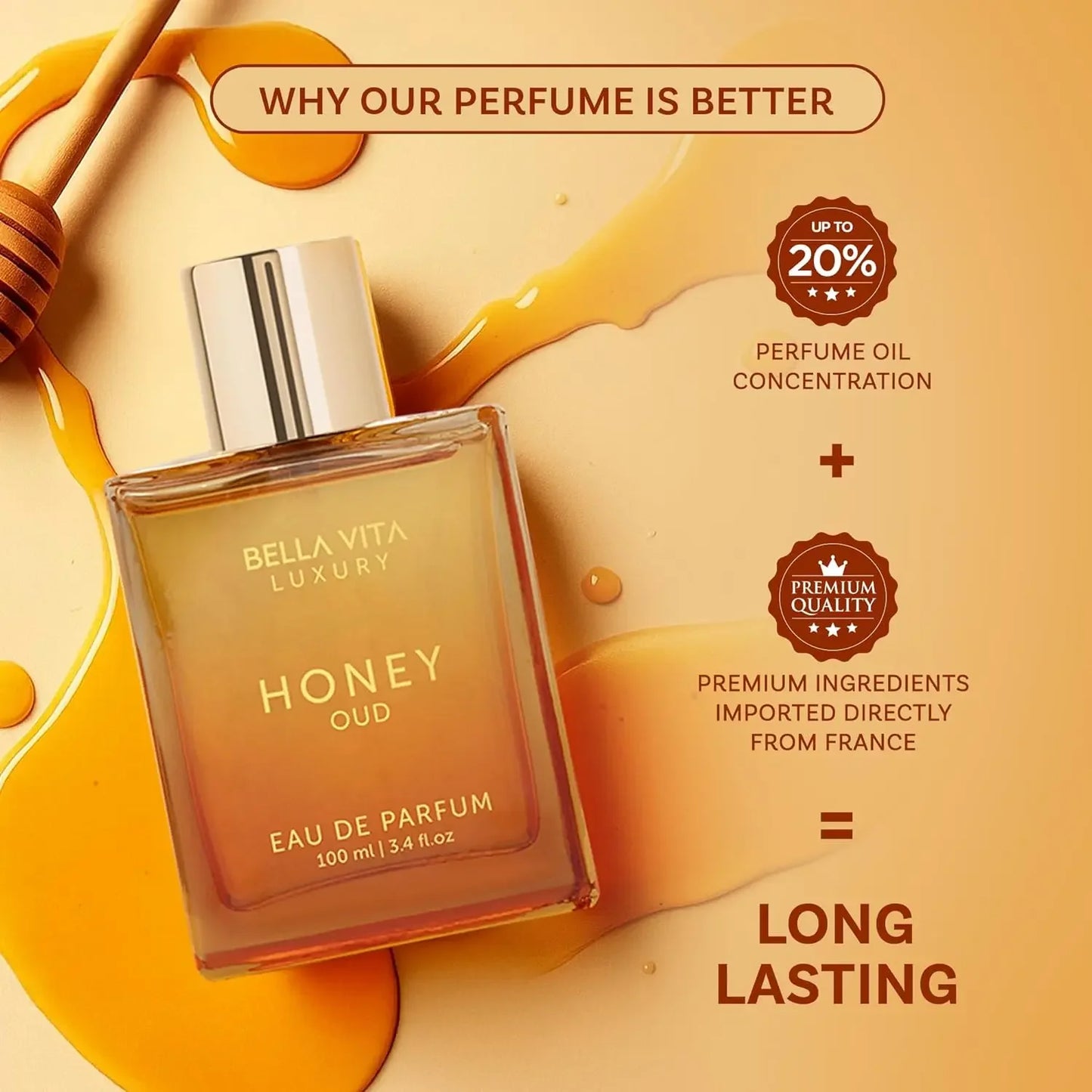 Bellavita Honey Oud – Eau de Parfum 100ml