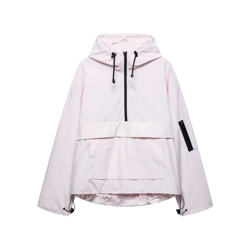 Stylish Hooded Windbreaker Jacket